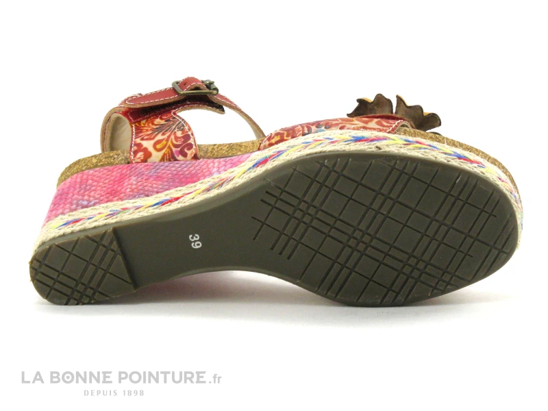 Laura Vita FACYO 06 Rouge - Fleur - Nu-pieds Compense 7 Laura Vita FACYO 06 Rouge - Fleur - Nu-pieds Compense – Image 7