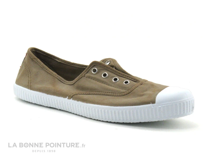 Cienta 70997-46 Beige - Basket Sans Lacet - Toile Beige 1 Cienta 70997-46 Beige - Basket Sans Lacet - Toile Beige