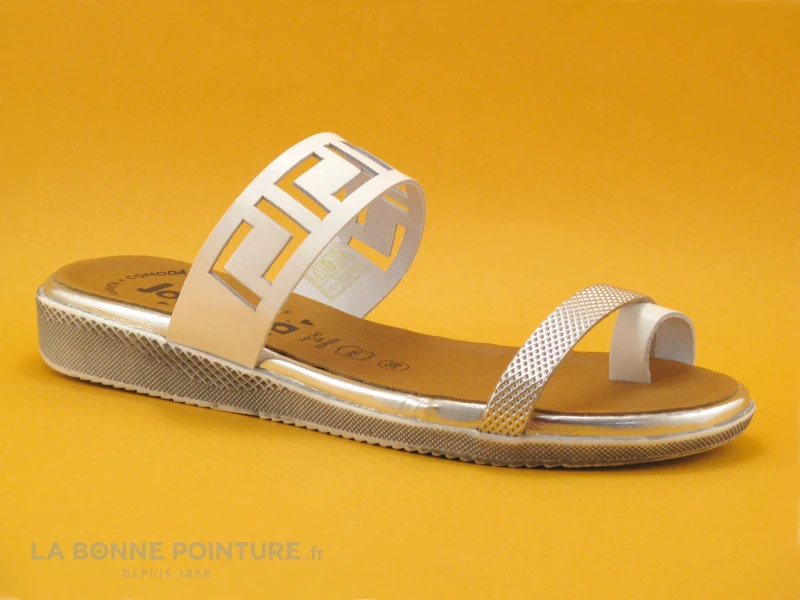 Jordana 3466 Blanc - Tong Femme Avec Passe Orteil 1 Jordana 3466 Blanc - Tong Femme Avec Passe Orteil