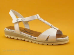 Jordana 3423 Blanc - Bride Salome - Sandale Femme Cuir Blanc