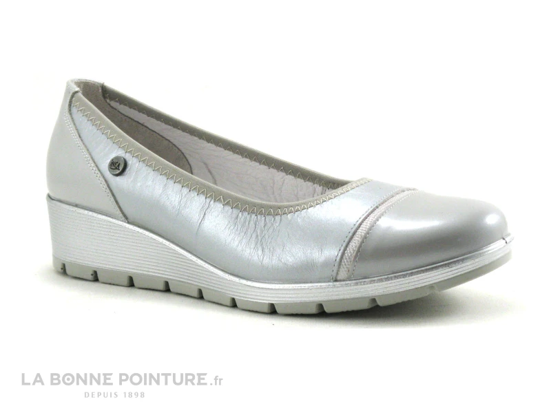 Inea RODEZ Verni Gris Argent - Ballerine Compensee 5 Inea RODEZ Verni Gris Argent - Ballerine Compensee – Image 5