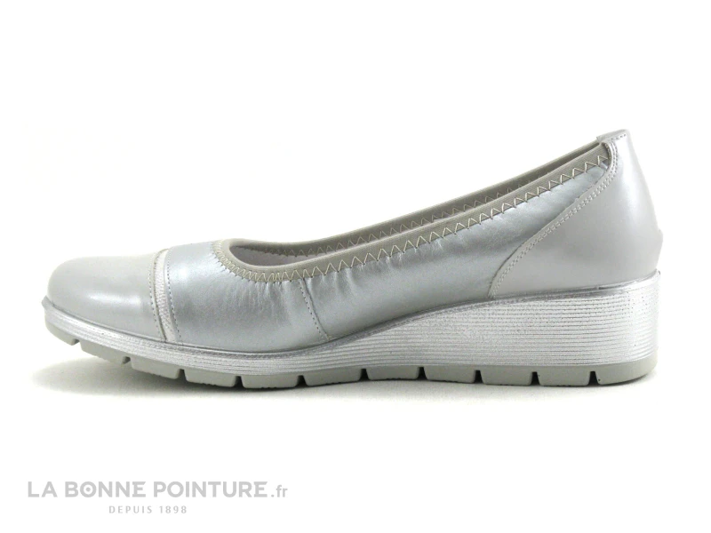 Inea RODEZ Verni Gris Argent - Ballerine Compensee 3 Inea RODEZ Verni Gris Argent - Ballerine Compensee – Image 3
