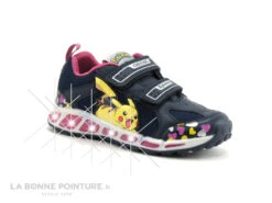Geox SHUTTLE J8206D - Bleu Rose - Pokemon - Basket LED Fille