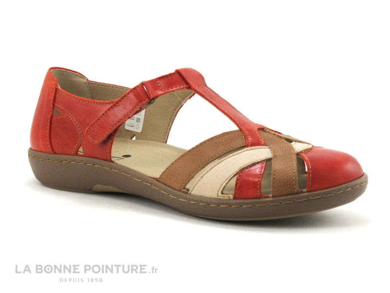 3 Points De Suspension Kirout Rouge - Beige - Sandale 1 3 Points De Suspension Kirout Rouge - Beige - Sandale