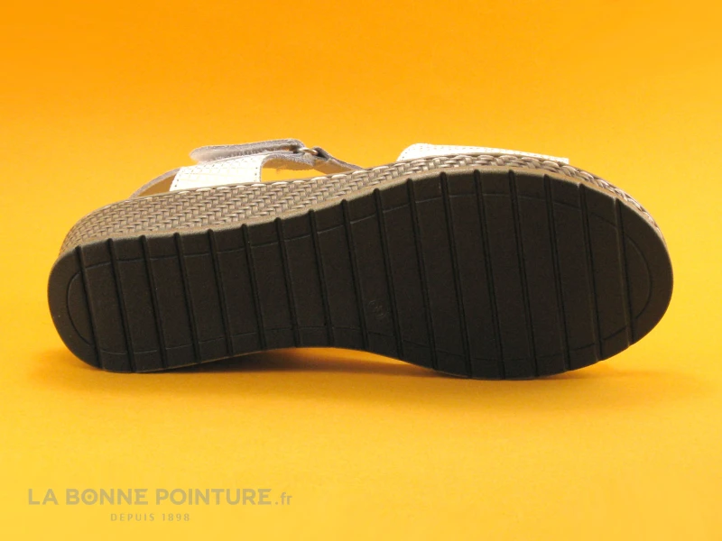 Morans WEISS - Blanc Or - Sandale Femme Talon Compense 7 Morans WEISS - Blanc Or - Sandale Femme Talon Compense – Image 7