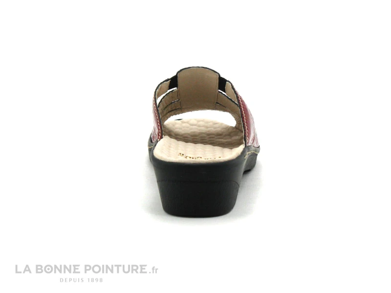 Pedi Girl DOMI - Rouge Verni - Mule Compensee Femme 4 Pedi Girl DOMI - Rouge Verni - Mule Compensee Femme – Image 4