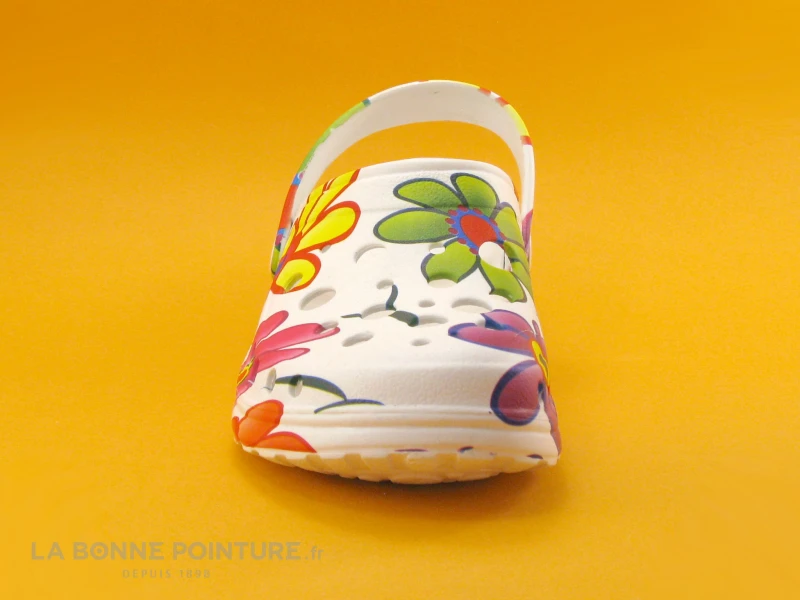 Woz Cheese Flowers - Blanc Et Fleurs Multicolores - Sabot Femme 2 Woz Cheese Flowers - Blanc Et Fleurs Multicolores - Sabot Femme – Image 2
