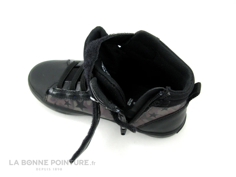 Geox J164NA GISLI Noir Argent - Etoiles - Basket Montante Fille 5 Geox J164NA GISLI Noir Argent - Etoiles - Basket Montante Fille â Image 5