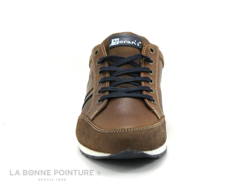 Morans SABAR Cognac - Basket Ville Homme Marron - Lacet Bleu 2 Morans SABAR Cognac - Basket Ville Homme Marron - Lacet Bleu – Image 2