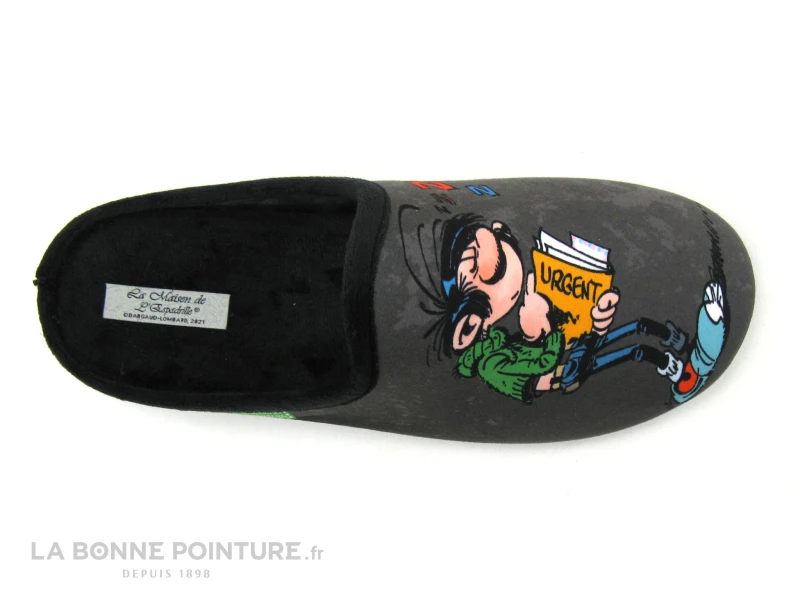 Maison Espadrille G510 Gris Noir - Pantoufle Gaston Lagaffe 4 Maison Espadrille G510 Gris Noir - Pantoufle Gaston Lagaffe – Image 4