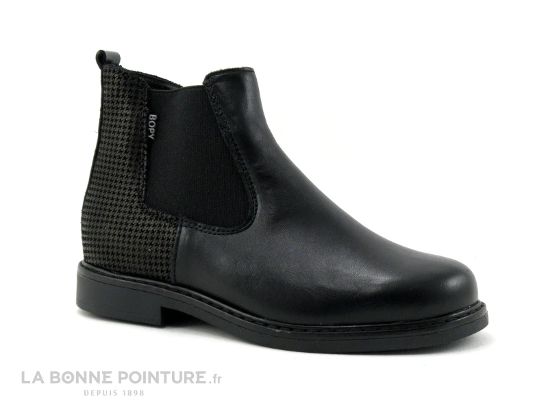 Bopy SELISOU Noir - Boots Chelsea Fille - Femme - Elastique Et Zip 1 Bopy SELISOU Noir - Boots Chelsea Fille - Femme - Elastique Et Zip