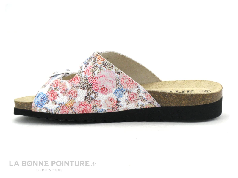 Artika Soft BASQUE Vaq Roses - Blanc - Multicolore - Mule Femme 3 Artika Soft BASQUE Vaq Roses - Blanc - Multicolore - Mule Femme â Image 3
