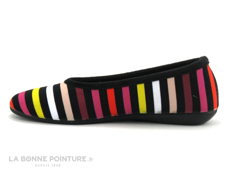 Maison Espadrille 6193 SONIA - Ballerine Velours Raye Multicolore 2 Maison Espadrille 6193 SONIA - Ballerine Velours Raye Multicolore – Image 2