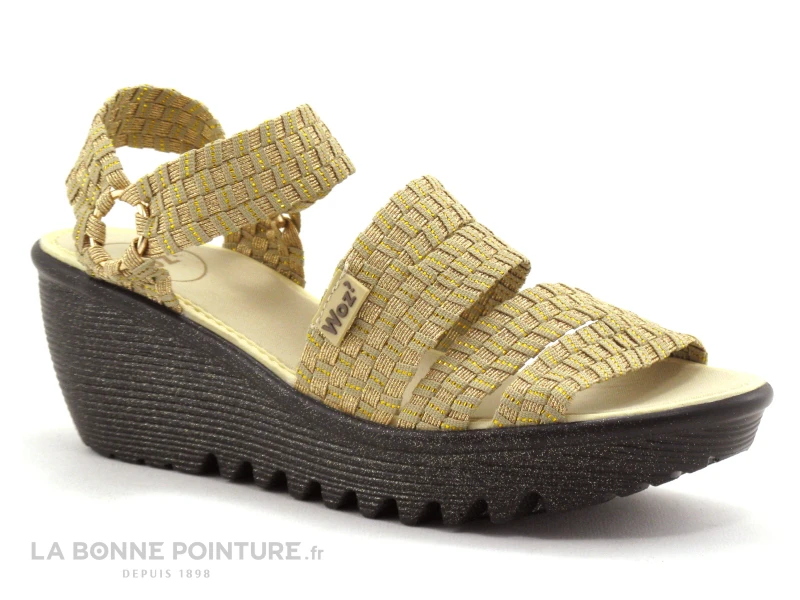 WOZ UP 689 Or Beige - Nu-pieds Compense 1 WOZ UP 689 Or Beige - Nu-pieds Compense