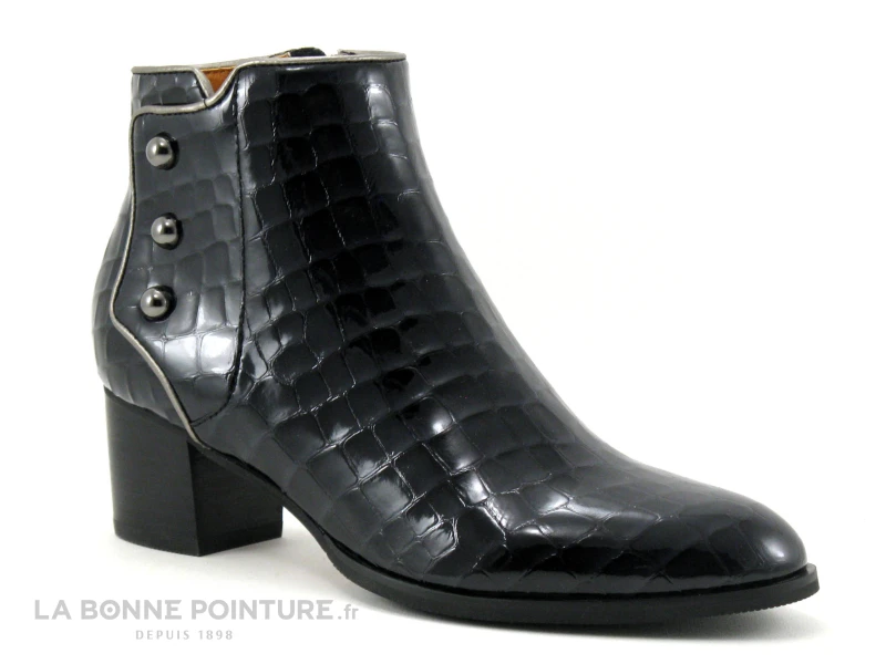 MamZelle TIKITA Croco Verni Noir - Bottine Femme 5 MamZelle TIKITA Croco Verni Noir - Bottine Femme – Image 5