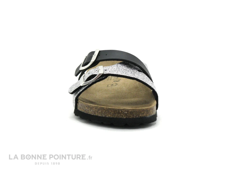 Autenti 689156 Noir Argent - Mule Femme 2 Autenti 689156 Noir Argent - Mule Femme – Image 2