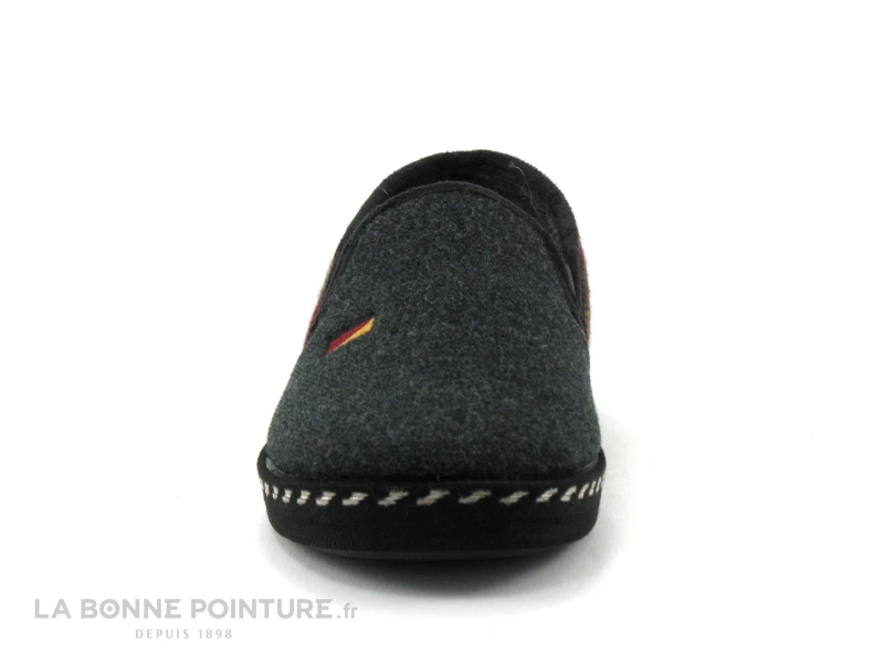 Ouf BAILLE Gris Anthracite - Carreaux Bordeaux Jaune - Chausson H 2 Ouf BAILLE Gris Anthracite - Carreaux Bordeaux Jaune - Chausson H â Image 2