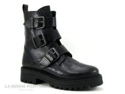 We Do CO99550 Noir Python - Bottine Semelle Epaisse - 3 Brides