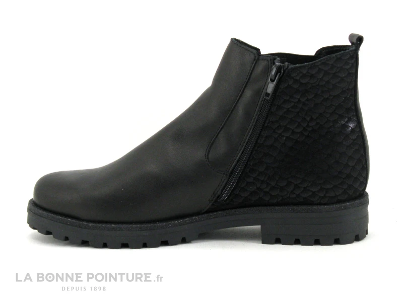 Bopy SELISE Noir - Boot Fille Cuir Noir - Semelle Avec Crampons 3 Bopy SELISE Noir - Boot Fille Cuir Noir - Semelle Avec Crampons – Image 3