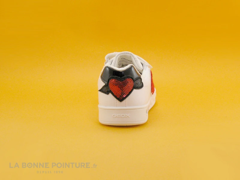 Geox SKYLIN J928WC - White Red - Love - Sneakers Fille 4 Geox SKYLIN J928WC - White Red - Love - Sneakers Fille – Image 4