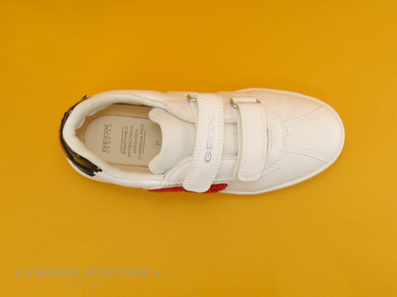 Geox SKYLIN J928WC - White Red - Love - Sneakers Fille 6 Geox SKYLIN J928WC - White Red - Love - Sneakers Fille – Image 6
