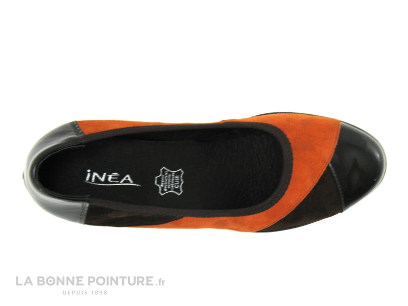 Inea DECODE Velours Choco Citrouille - Escarpin Talon Compense 6 Inea DECODE Velours Choco Citrouille - Escarpin Talon Compense – Image 6