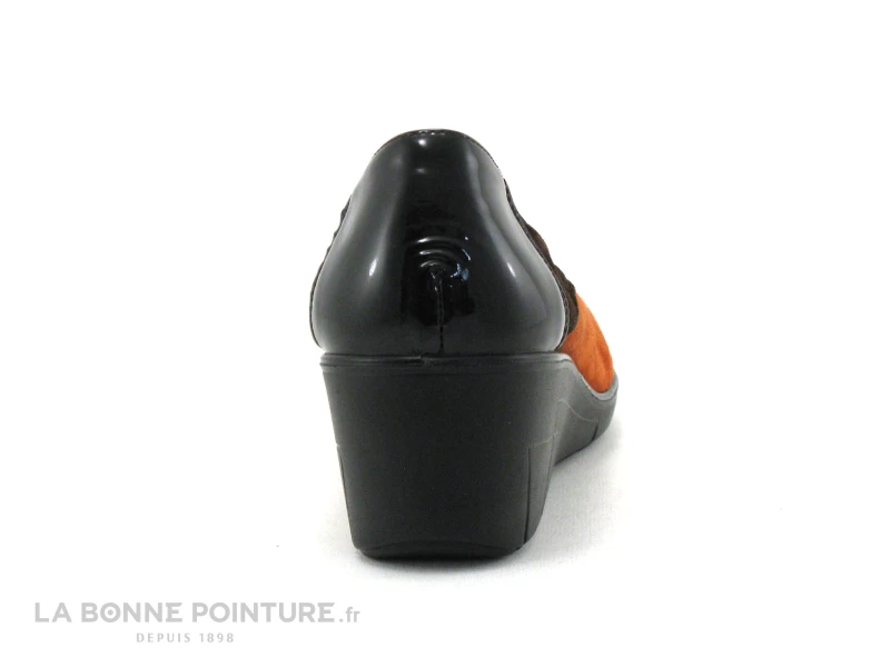 Inea DECODE Velours Choco Citrouille - Escarpin Talon Compense 4 Inea DECODE Velours Choco Citrouille - Escarpin Talon Compense – Image 4