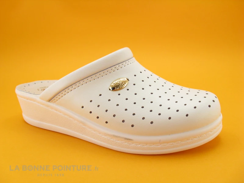 SANITAL LIGHT Sabot Perforé Cuir Blanc 1350 5 SANITAL LIGHT Sabot Perforé Cuir Blanc 1350 – Image 5