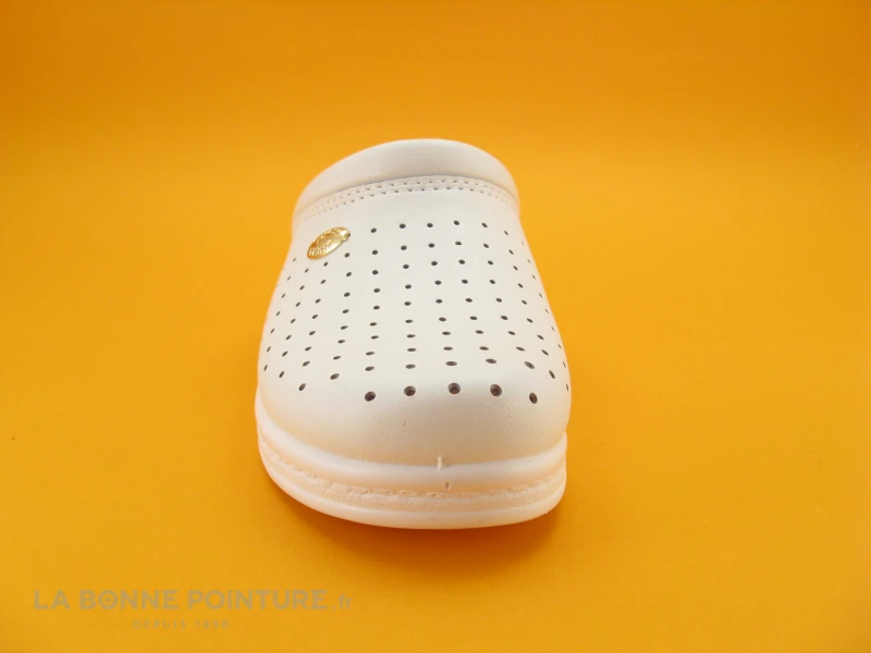 SANITAL LIGHT Sabot Perforé Cuir Blanc 1350 2 SANITAL LIGHT Sabot Perforé Cuir Blanc 1350 – Image 2
