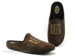 Selkis 20524 Marron - Home - Pantoufle Mule Homme