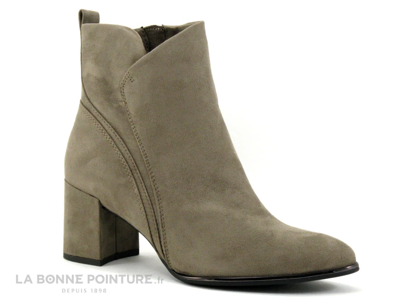 Marco Tozzi 2-25095-27 Velours Taupe - Bottine Talon Incurve 5 Marco Tozzi 2-25095-27 Velours Taupe - Bottine Talon Incurve â Image 5