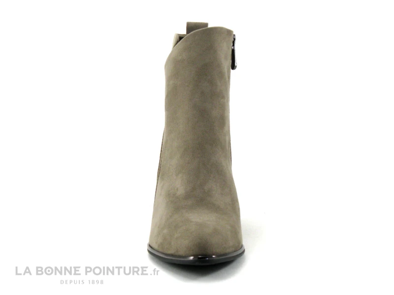Marco Tozzi 2-25095-27 Velours Taupe - Bottine Talon Incurve 2 Marco Tozzi 2-25095-27 Velours Taupe - Bottine Talon Incurve â Image 2
