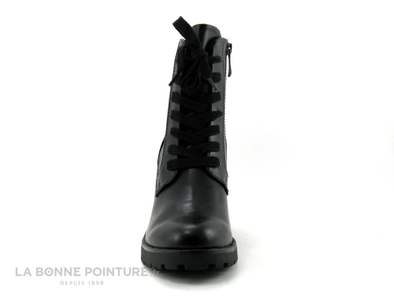 Marco Tozzi 2-25204-27 - Bottine Noire A Lacet Avec Talon Haut Epais 2 Marco Tozzi 2-25204-27 - Bottine Noire A Lacet Avec Talon Haut Epais – Image 2