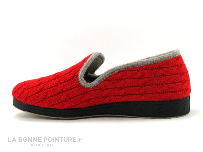 Semelflex RUBY Rouge - Tricot - Charentaise Souple Femme 3 Semelflex RUBY Rouge - Tricot - Charentaise Souple Femme – Image 3