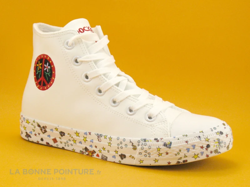 Dockers Gensheimer Peace And Love - 36UR911-610 - BLANC - Basket Montante 1 Dockers Gensheimer Peace And Love - 36UR911-610 - BLANC - Basket Montante