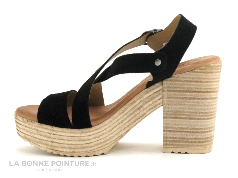 Valerias 5210 - Nu-pieds Noir - Talon Haut Et Large 3 Valerias 5210 - Nu-pieds Noir - Talon Haut Et Large – Image 3