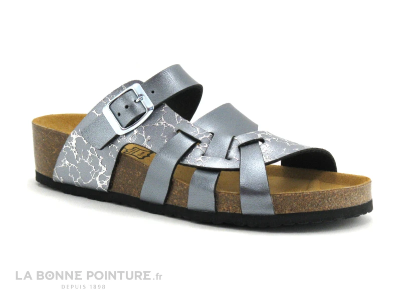 BioLife 0004 ESC01 Anthracite Argent - Mule Reglable Femme 1 BioLife 0004 ESC01 Anthracite Argent - Mule Reglable Femme