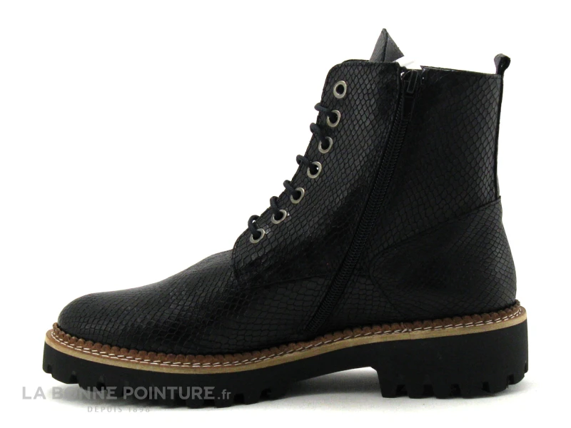 Folies COLT Noir Reptile - Boots Femme Semelle Crampons 3 Folies COLT Noir Reptile - Boots Femme Semelle Crampons – Image 3