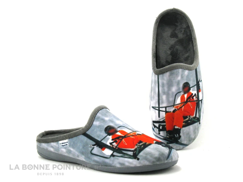 Maison Espadrille 6766-3 Gris - Ski Des Bronzes - Pantoufle Homme 1 Maison Espadrille 6766-3 Gris - Ski Des Bronzes - Pantoufle Homme
