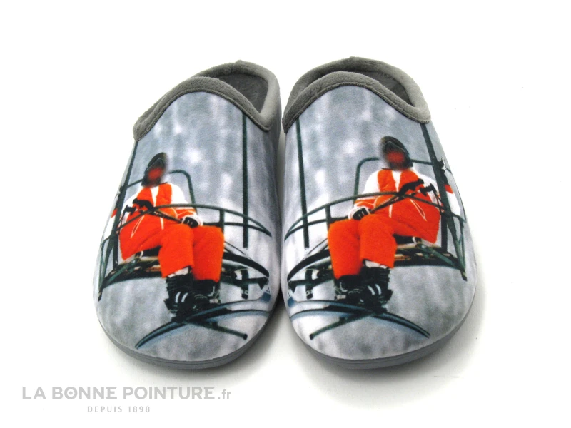 Maison Espadrille 6766-3 Gris - Ski Des Bronzes - Pantoufle Homme 2 Maison Espadrille 6766-3 Gris - Ski Des Bronzes - Pantoufle Homme – Image 2