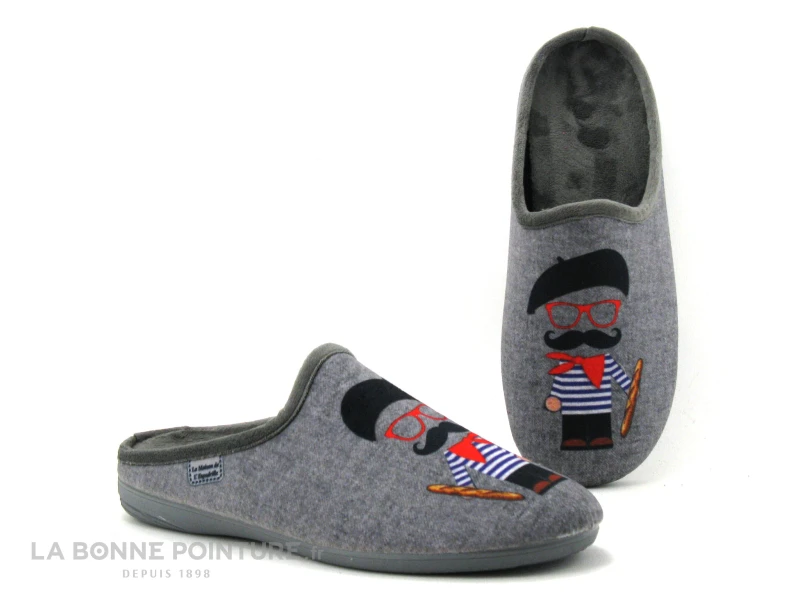 Maison Espadrille 6743-3 Gris - Bonhomme Moustachu Et Baguette 1 Maison Espadrille 6743-3 Gris - Bonhomme Moustachu Et Baguette