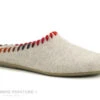 Zels 44140 Beige - Pourtour Laine Multicolore - Pantoufle Mule Femme