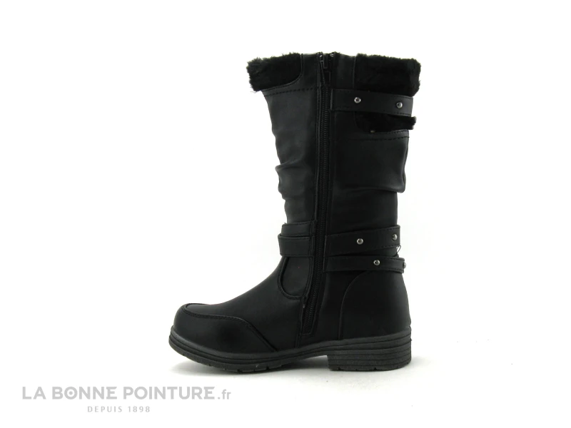 Wipop Dyna Noir-Boots Fille Fourrees Zip 3 Wipop Dyna Noir-Boots Fille Fourrees Zip – Image 3