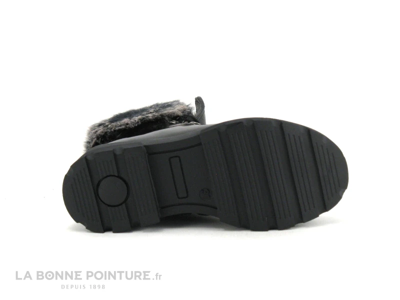 3 Pommes ACORA Noir - Boots Fille Noir Verni - Haut Fourrure Grise 5 3 Pommes ACORA Noir - Boots Fille Noir Verni - Haut Fourrure Grise – Image 5