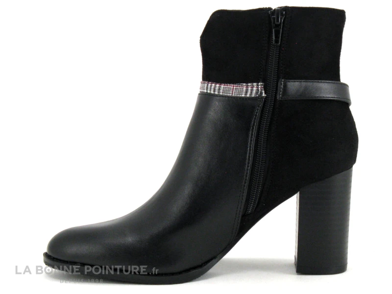 The Divine Factory QL4728 Noir - Prince De Galles - Bottine Talon Haut 2 The Divine Factory QL4728 Noir - Prince De Galles - Bottine Talon Haut – Image 2