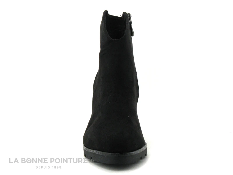 Marco Tozzi 2-25841-25 Black Comb - Bottines Velours Talon Haut 2 Marco Tozzi 2-25841-25 Black Comb - Bottines Velours Talon Haut – Image 2