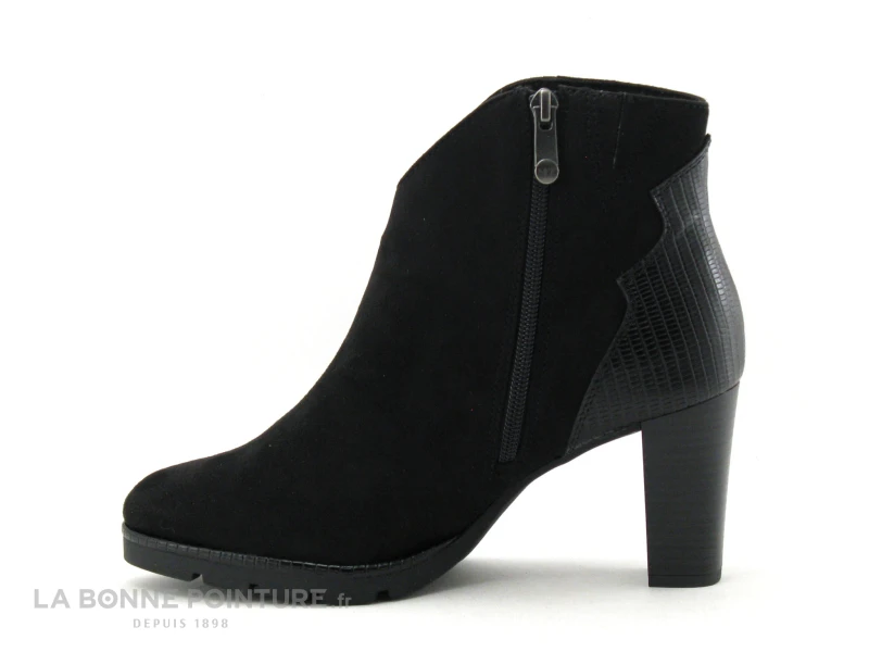 Marco Tozzi 2-25841-25 Black Comb - Bottines Velours Talon Haut 3 Marco Tozzi 2-25841-25 Black Comb - Bottines Velours Talon Haut – Image 3