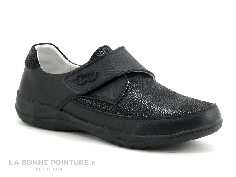 TopWay B843074 Noir - Noir Craquele Brillant - Chaussure Femme Velcro 5 TopWay B843074 Noir - Noir Craquele Brillant - Chaussure Femme Velcro – Image 5