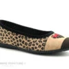 RYB 226029 Beige Noir Leopard - Coeur - Pantoufle Ballerine