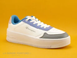 Champion REBOUND PLATFOR S11473 - Basket Blanc Bleu Gris Rose